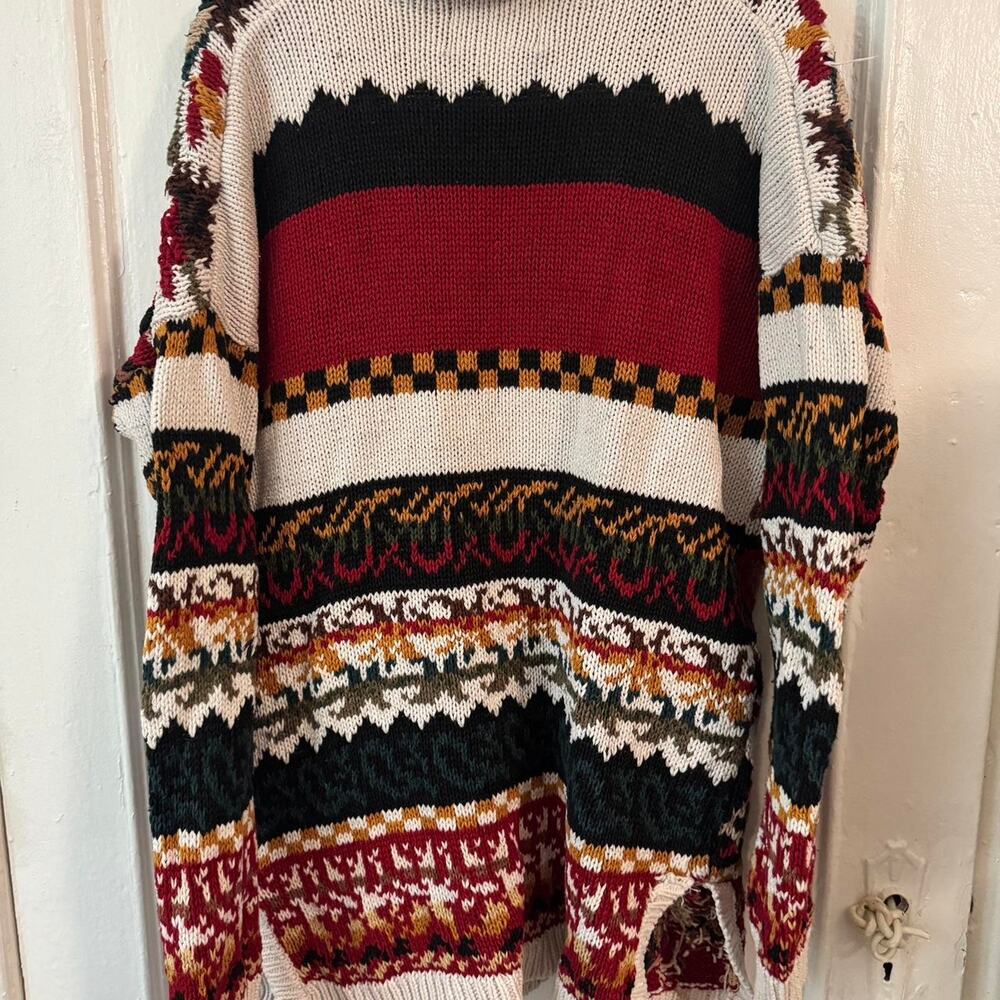 Vintage Heirloom Cottagecore knit Funky sweater FairIsle cozy dopamine dressing - Picture 4 of 6